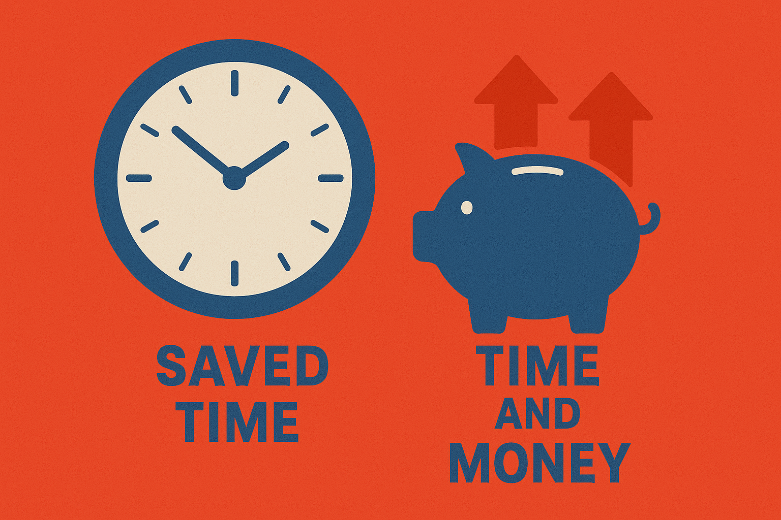 A large clock and a piggy bank
