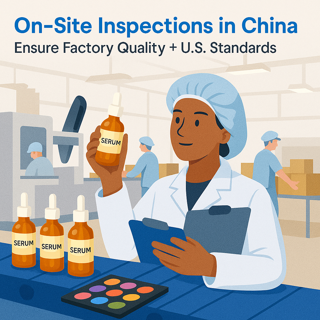 Modern factory in China where beauty products are being made