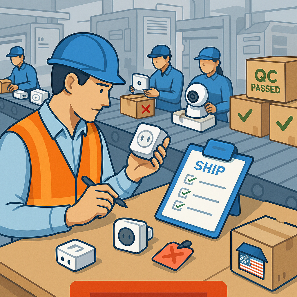 Illustration of a factory inspection scene