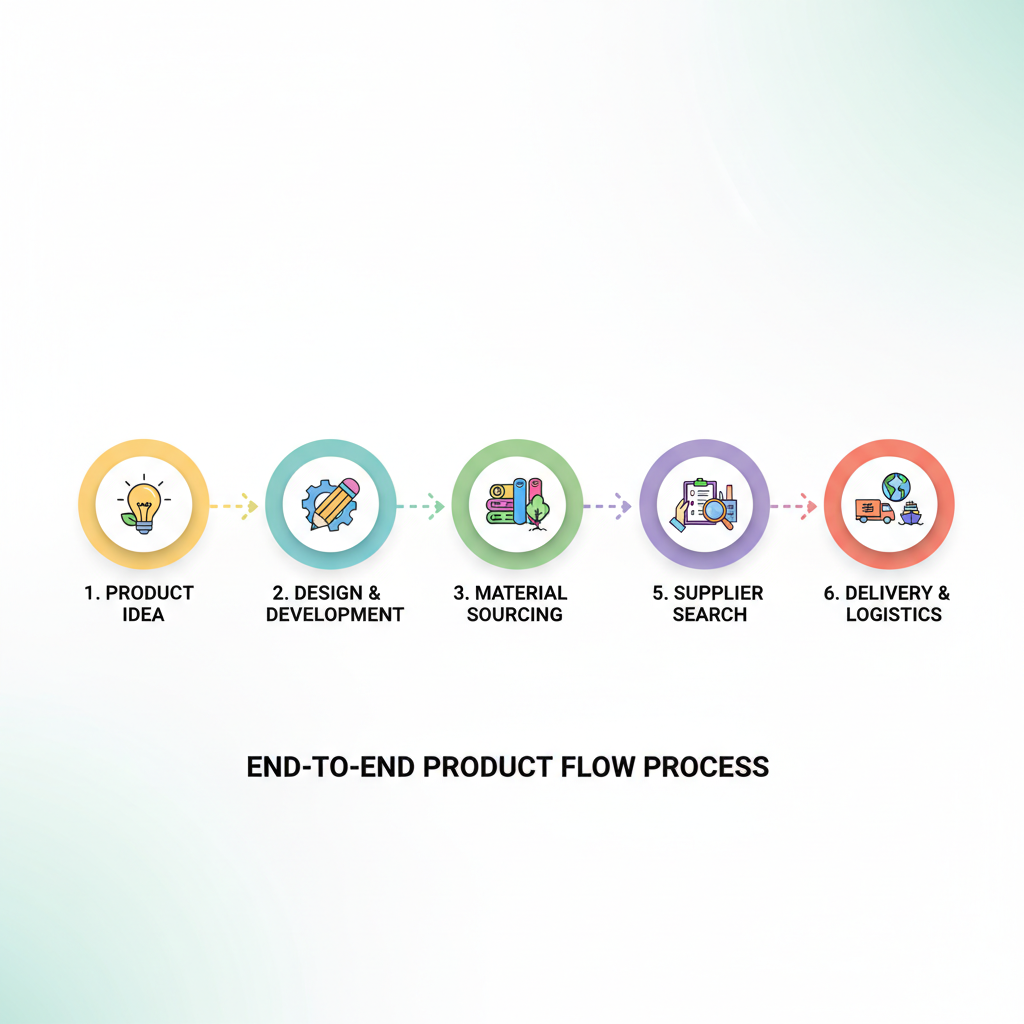 Illustrating the 6-step process flow