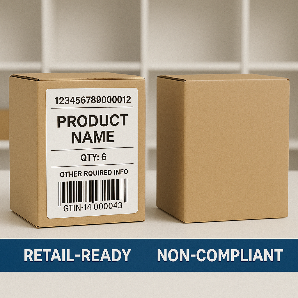 Side-by-side comparison of packaging compliance