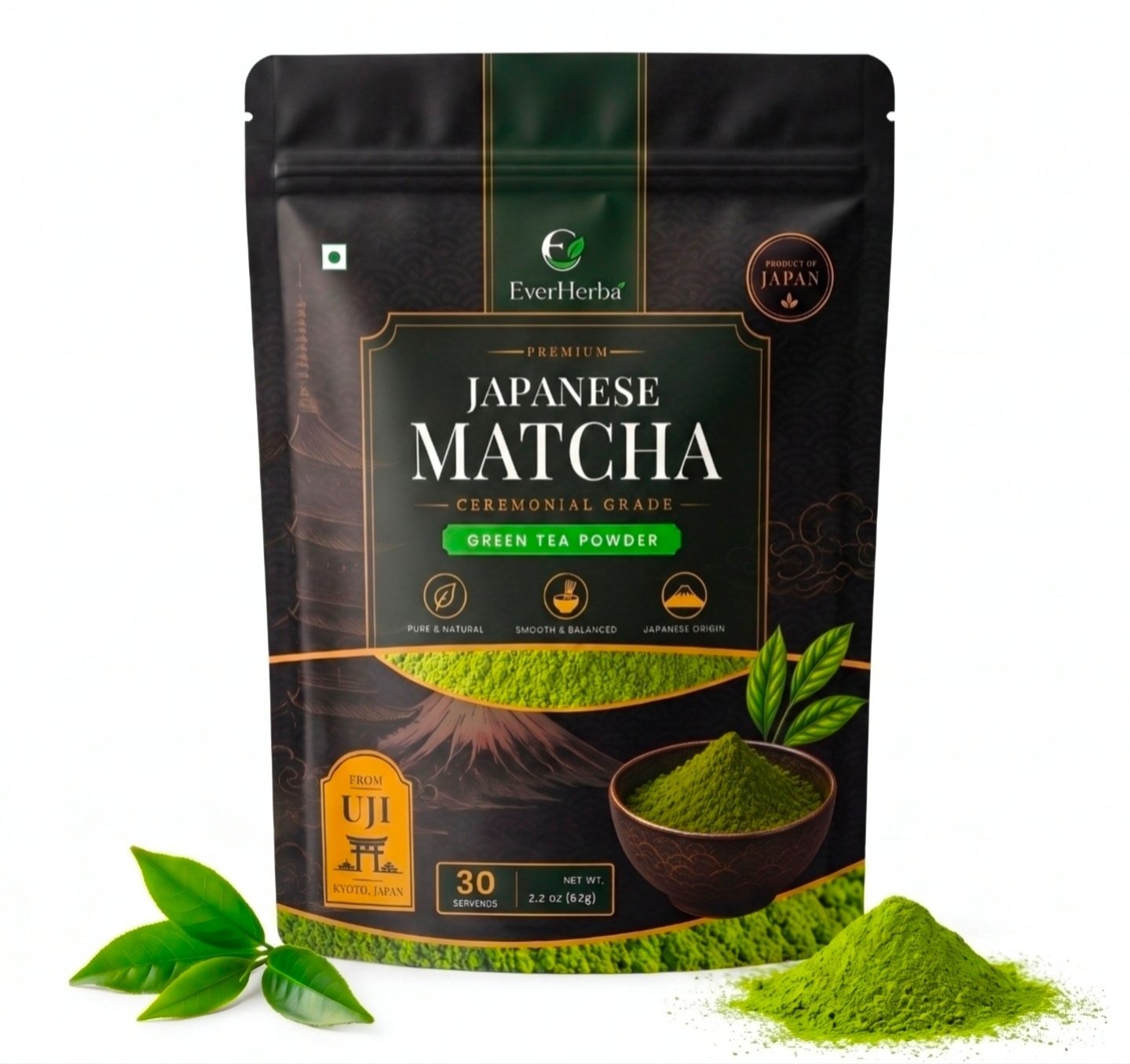 EverHerba ceremonial-grade matcha pack